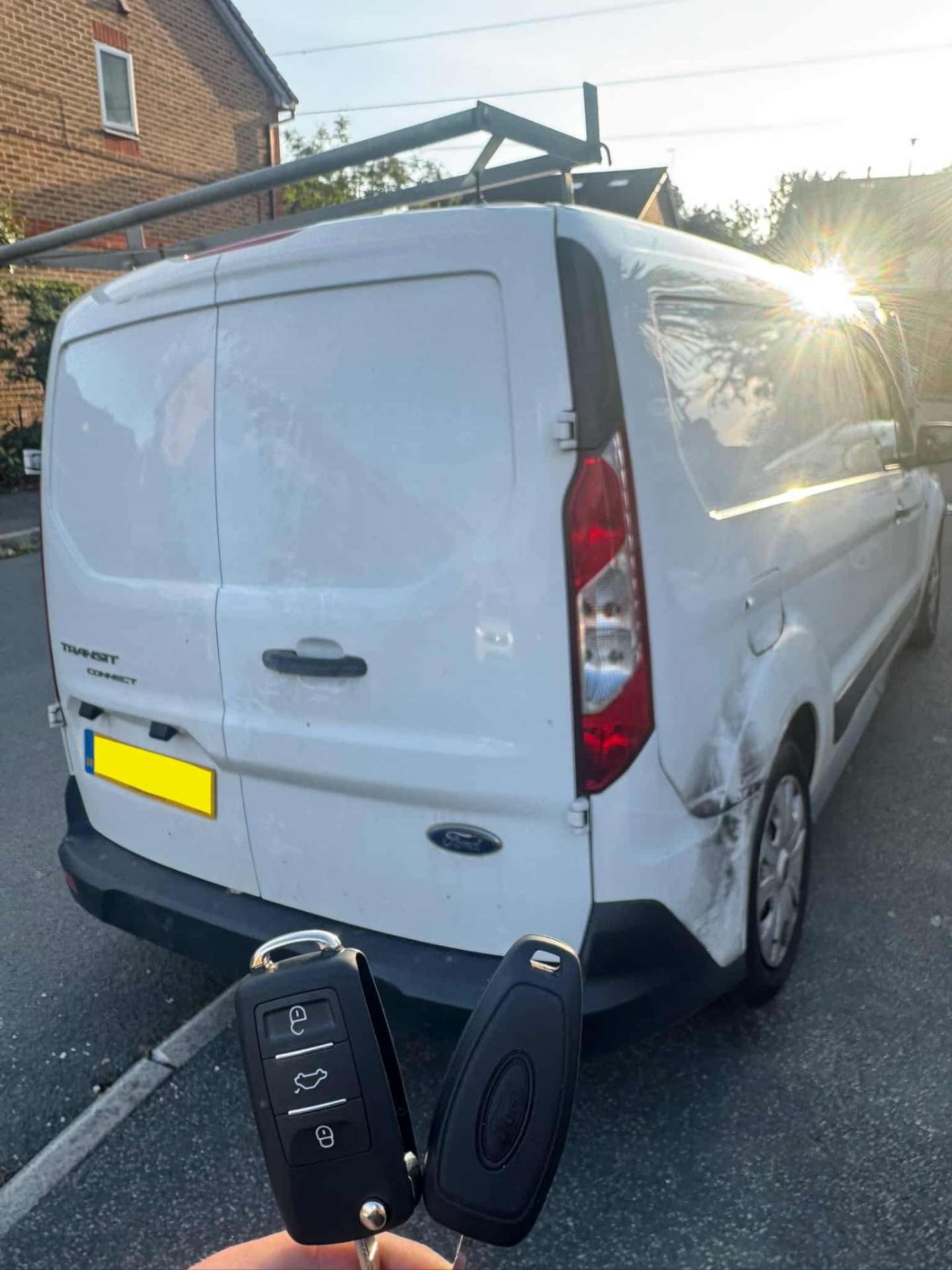 Ford Transit Connect with new flip key and original key